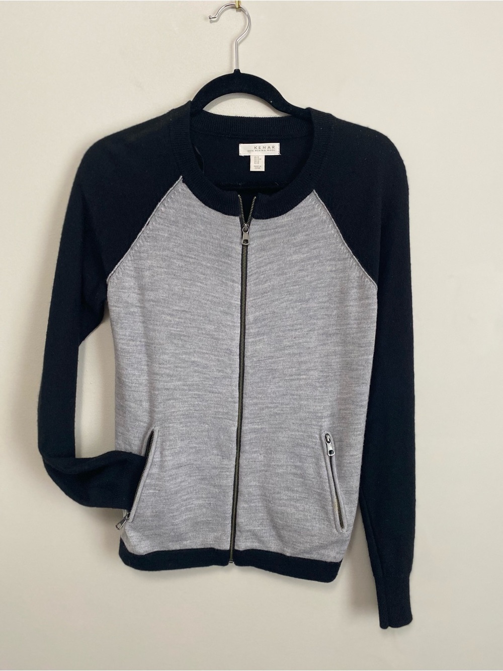 Kenar Cardigan M 100% Merino Wool Varsity Athleisure Preppy Quiet Luxury Vintage
